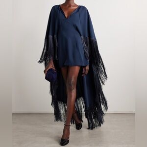Taller Marmo Fringed Cape Dress